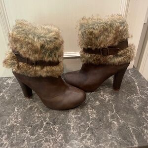 Womens fur booties